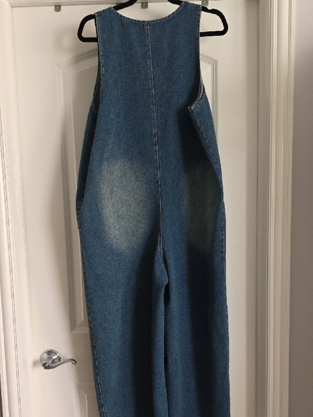 NWOT Boutique Blue Denim Button-Front Women's Overalls Large - Picture 3 of 6